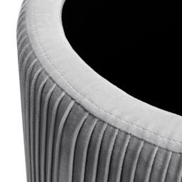 Living and Home Grey Round Pleated Storage Ottoman - Wilko - thumbnail 5