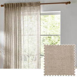 Yard Cirrus Sheer Tab Top Linen Curtain Panel 250 x 290cm - Size: W 250 x D 290cm - Cream - Wilko - thumbnail 6