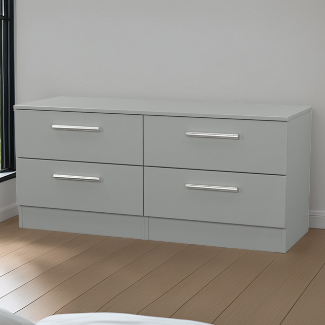 Crowndale Contrast 4 Drawer Dusk Grey Bed Box Ready Assembled - Size: 51 x 110 x 39cm - Wilko - image 1