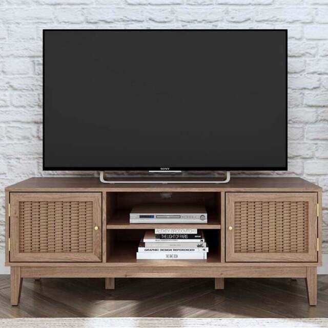 Bordeaux 2 Door 2 Shelf Oak Effect TV Unit - Size: 394 x 1282 x 485cm - Brown - LPD Home - Wilko - image 1