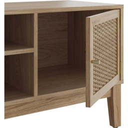 Bordeaux 2 Door 2 Shelf Oak Effect TV Unit - Size: 394 x 1282 x 485cm - Brown - LPD Home - Wilko - thumbnail 6