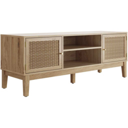 Bordeaux 2 Door 2 Shelf Oak Effect TV Unit - Size: 394 x 1282 x 485cm - Brown - LPD Home - Wilko - thumbnail 3