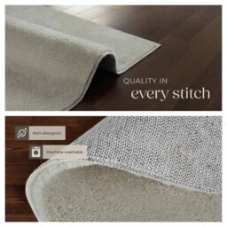 tectake Zonelle Sand Short Pile Ultra Soft Rug 290 x 200cm - Size: 1.5 x 120 x 120cm - Black - Wilko - thumbnail 6