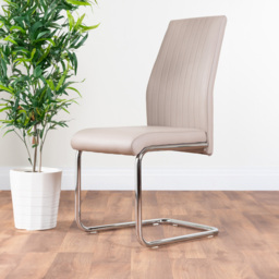 Furniturebox Copeland Fontana Marble Effect 2 Seater Dining Set White Cappuccino and Chrome - Wilko - thumbnail 4