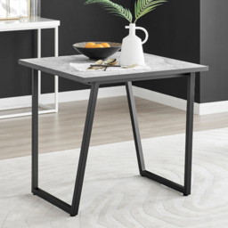 Furniturebox Copeland Fontana Marble Effect 2 Seater Dining Set White Cappuccino and Chrome - Wilko - thumbnail 3