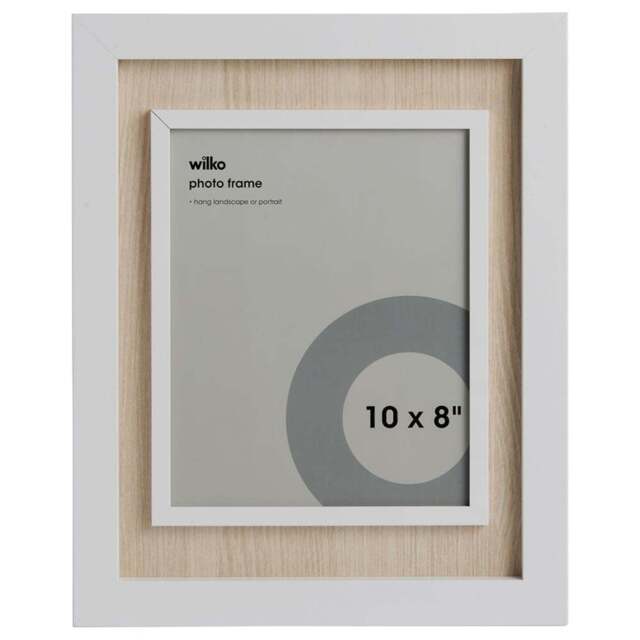 Wilko Natural White Photo Frame 10 x 8inch - Size: 10 x 8 Inch - Multi