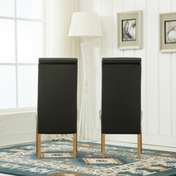 Set of 2 Black Faux Leather High Back Dining Chair - MCC - Wilko - thumbnail 5