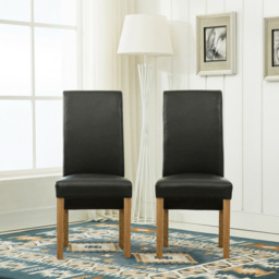 Set of 2 Black Faux Leather High Back Dining Chair - MCC - Wilko - thumbnail 3
