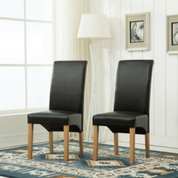 Set of 2 Black Faux Leather High Back Dining Chair - MCC - Wilko - thumbnail 6