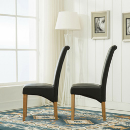 Set of 2 Black Faux Leather High Back Dining Chair - MCC - Wilko - thumbnail 4