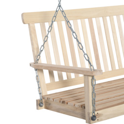 Outsunny 2-Seater Porch Swing Chair - Size: 61 x 65 x 119cm - Brown - Wilko - thumbnail 5
