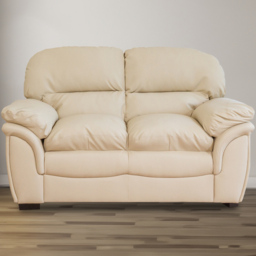 Leverton 2 Seater Cream Bonded Leather Sofa - Artemis Home - Wilko