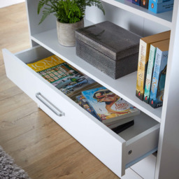 Home Source Clara 2 Drawer 5 Shelf White Bookcase - Wilko - thumbnail 7