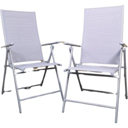 Samuel Alexander Set of 2 Grey Multi Position Recliner Patio Chair - Size: 1 Seater - Wilko - thumbnail 3
