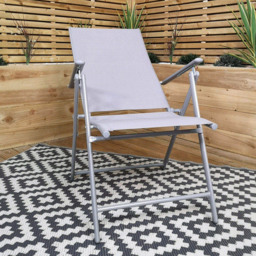 Samuel Alexander Set of 2 Grey Multi Position Recliner Patio Chair - Size: 1 Seater - Wilko - thumbnail 6