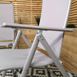 Samuel Alexander Set of 2 Grey Multi Position Recliner Patio Chair - Size: 1 Seater - Wilko - thumbnail 4