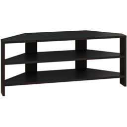 Decortie Thales 2 Shelf Black Bute Effect Corner Modern TV Unit - Size: 45 x 110 x 36cm - Wilko - thumbnail 3