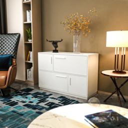 Decorotika Mares 4 Door White Sideboard Cabinet - Size: 81.6 x 120 x 45cm - Wilko - thumbnail 5