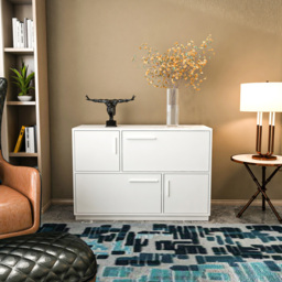 Decorotika Mares 4 Door White Sideboard Cabinet - Size: 81.6 x 120 x 45cm - Wilko - thumbnail 7