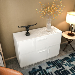 Decorotika Mares 4 Door White Sideboard Cabinet - Size: 81.6 x 120 x 45cm - Wilko - thumbnail 6