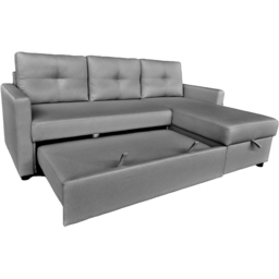 DS Living The Savona 3 Seater Silver Fabric L-Shape Pull Out Chaise Sofa Bed - Wilko - thumbnail 3