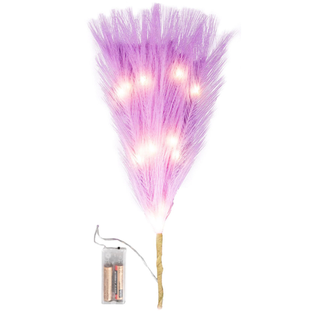 Shatchi Pre Lit Violet Pampas Grass 45cm - Size: 45 x 5 x 5cm - Purple - Wilko - image 1