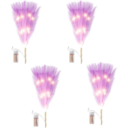Shatchi Pre Lit Violet Pampas Grass 45cm - Size: 45 x 5 x 5cm - Purple - Wilko - thumbnail 4