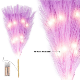 Shatchi Pre Lit Violet Pampas Grass 45cm - Size: 45 x 5 x 5cm - Purple - Wilko - thumbnail 5