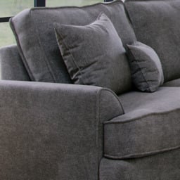 Alba City 2 Seater Steel Fabric Sofa Bed - Grey - Wilko - thumbnail 4