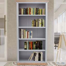 Biccari 5 Shelf Grey Bookcase - Wilko - thumbnail 1