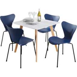 Home Source Trinity Penny 4 Seater Dining Set Blue - Wilko - thumbnail 3