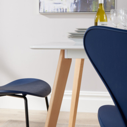 Home Source Trinity Penny 4 Seater Dining Set Blue - Wilko - thumbnail 4
