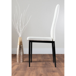 Furniturebox Valera Set of 4 White and Black Faux Leather Dining Chair - Wilko - thumbnail 4