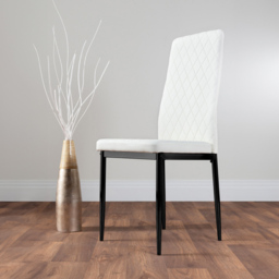 Furniturebox Valera Set of 4 White and Black Faux Leather Dining Chair - Wilko - thumbnail 6