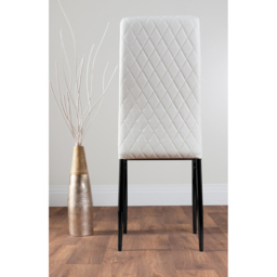 Furniturebox Valera Set of 4 White and Black Faux Leather Dining Chair - Wilko - thumbnail 5