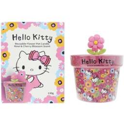 Hello Kitty Seasons Spring Rose and Cherry Blossom Candle in Plant Pot 130g - Size: 16.1 x 9.4 x 9.9cm - Multi - Wilko - thumbnail 3