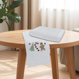 Noel Square Sweet Shop White Hand Towel 2 Pack - Size: 66 x 41 x 1cm - Wilko - thumbnail 3