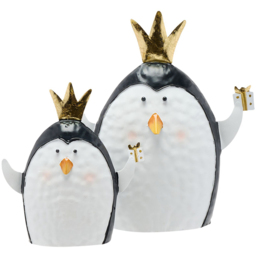 The Christmas Gift Co Metal Penguin with Crown - Size: 19.5 x 7 x 16cm - White - The Christmas Gift Co. - Wilko - thumbnail 4