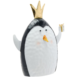 The Christmas Gift Co Metal Penguin with Crown - Size: 19.5 x 7 x 16cm - White - The Christmas Gift Co. - Wilko - thumbnail 3