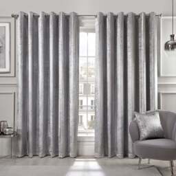 Divante Selina Silver Foil Dotty Stripe Eyelet Curtain 229 x 229cm - Size: W 228 x D 228cm - Wilko - thumbnail 3