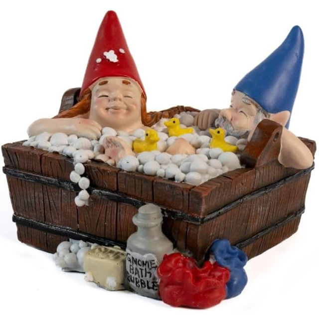 Marco Paul Light Up Solar Gnome Hot Tub Garden Ornament - Size: 17 x 20 x 20.5cm - Multi - Wilko - image 1