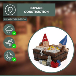 Marco Paul Light Up Solar Gnome Hot Tub Garden Ornament - Size: 17 x 20 x 20.5cm - Multi - Wilko - thumbnail 7