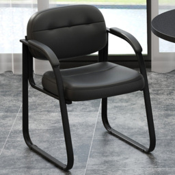 Costway Set of 2 Black Office Chair with Sled Base - Wilko - thumbnail 1