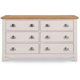 Julian Bowen Richmond 6 Drawer Grey and Oak Wide Chest of Drawers - Wilko - thumbnail 3