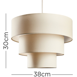 ValueLights Vermont 3-Tier Cream Pendant Lamp Shade - Size: 38 x 30 x 38cm - Wilko - thumbnail 6