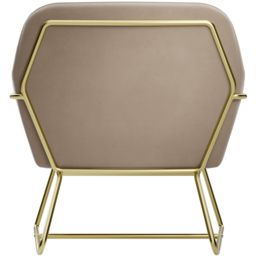 Charles Brushed Gold and Beige Velvet Armchair - Size: Single - Cream - LPD Home - Wilko - thumbnail 6
