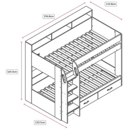 Flair Aviary Single Kids Bunk Bed with Storage Drawers and Shelves - White - Wilko - thumbnail 7