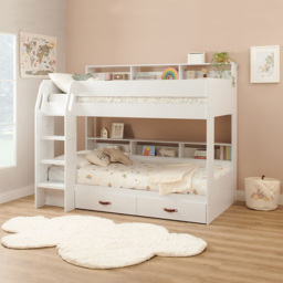 Flair Aviary Single Kids Bunk Bed with Storage Drawers and Shelves - White - Wilko - thumbnail 6