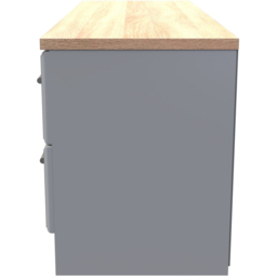 Crowndale Kent 4 Drawer Dusk Grey and Bardolino Oak Bed Box Ready Assembled - Dusk Grey & Bardolino Oak - Wilko - thumbnail 4