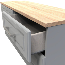 Crowndale Kent 4 Drawer Dusk Grey and Bardolino Oak Bed Box Ready Assembled - Dusk Grey & Bardolino Oak - Wilko - thumbnail 7